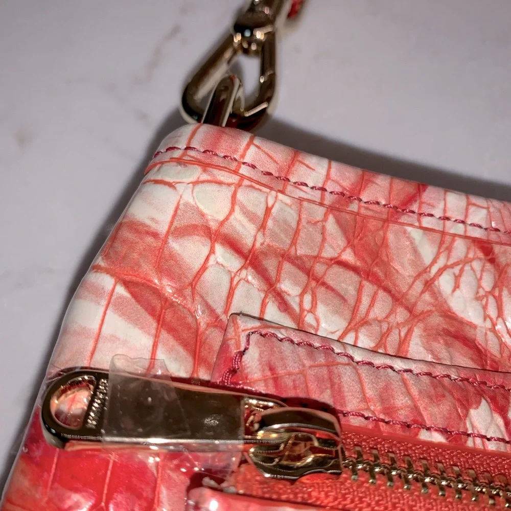 Brahmin Vida Crossbody In Pink Flamingo Mrlbourne With Flamingo Tassel - Picture 7 of 16